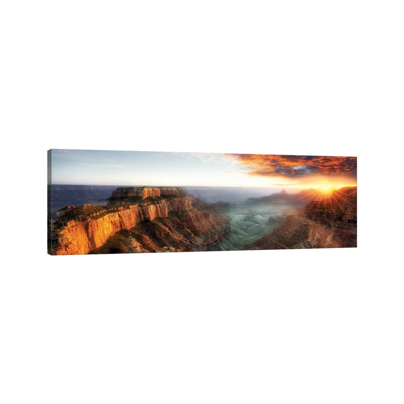 Grand Canyon Sunset VI by Dennis Frates - Wrapped Canvas Panoramic Print, 30.48 cm H x 91.44 cm W x 3.175 cm D