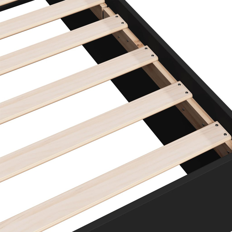Vidaxl Bed FrameEngineered Wood, Small Double (4'), Black