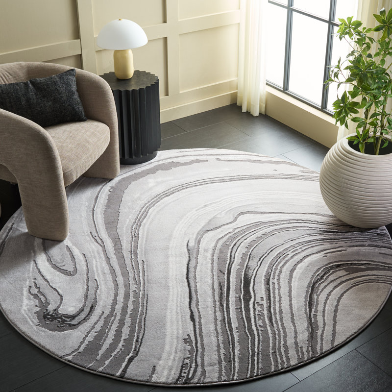 Tapis abstrait Priam Performance, Rond 6 pi 7 po