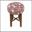 Tabouret de bar rembourré avec structure en bois d'acacia massif Spindle-1024017919