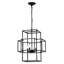 Lanterne industrielle noire matte en métal à 4 branches - hauteur réglable pour la salle à manger, le couloir, le vestibule, le vestibule-2090967179