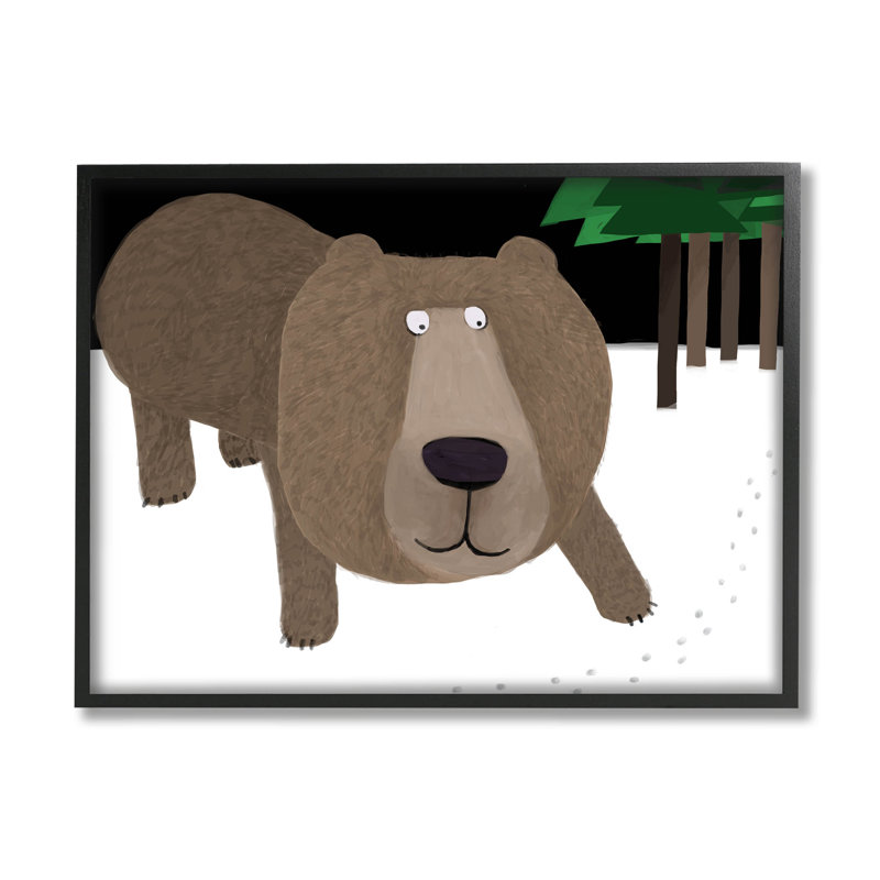 «Happy Winter Bear Paw Prints» par Carla Daly - impression sur toile, H 11 po x l 14 po x P 1,5 po