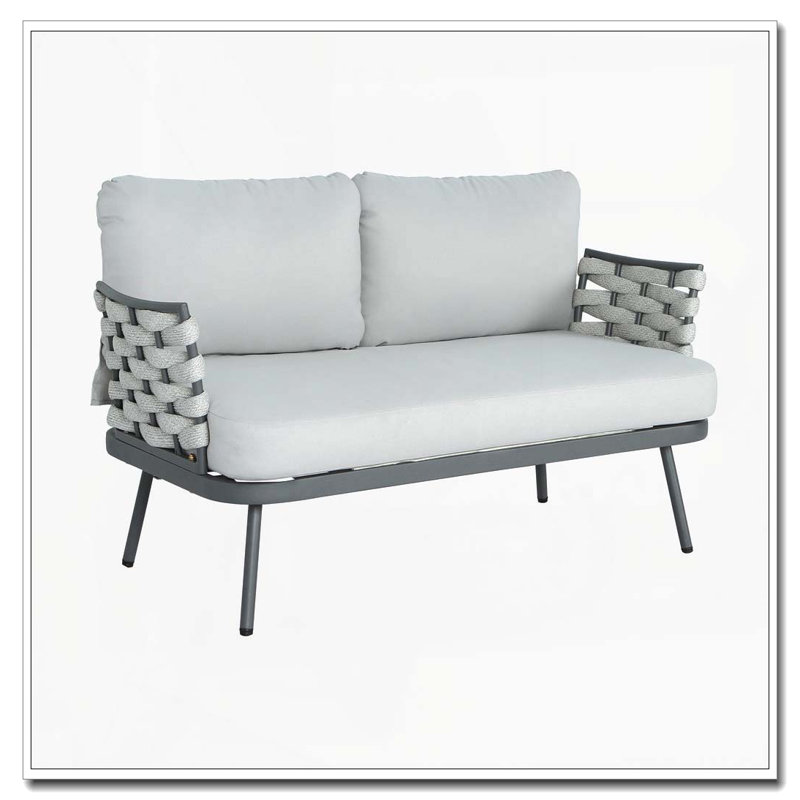 Causeuse et table en acier, Gris + gris