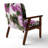 Abstract Pattern With Blue & Golden Textures II - Upholstered Modern Velvet Arm Chair-118659410-118659416