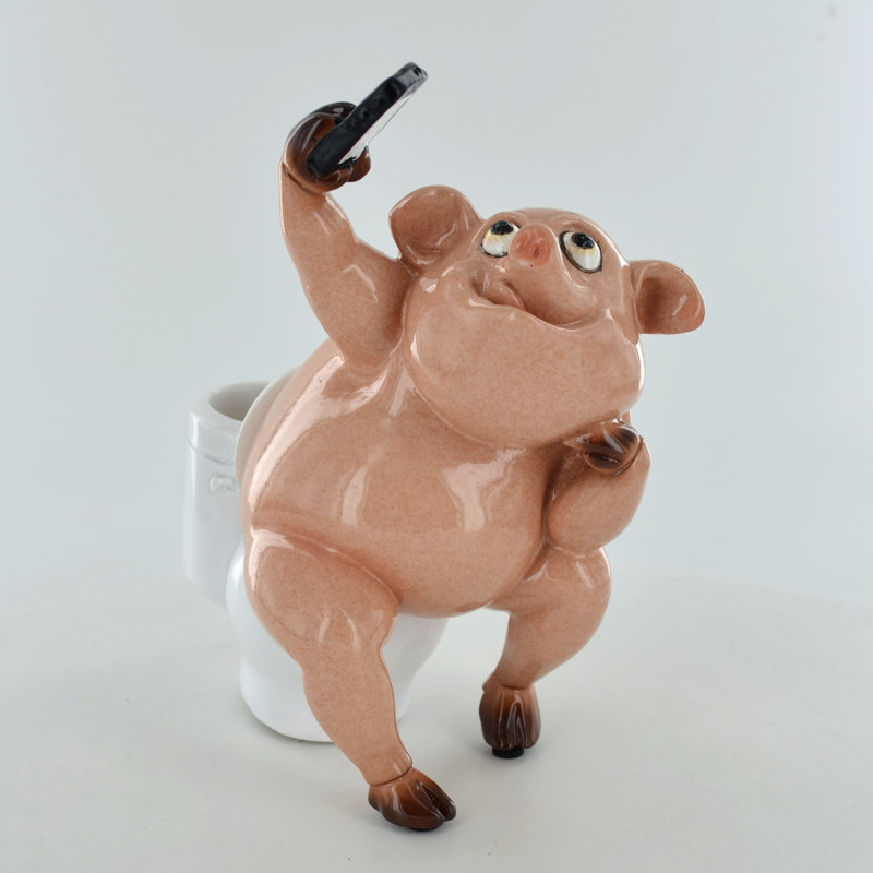 Devers Pig on Toilet Figurine