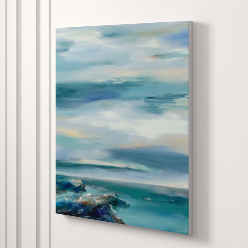 Sunrise At Waterfront Print by Sara Brown, 38" H x 30" W x 1.5" D, Glass Coat