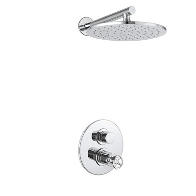 Industrial Collection Thermostatic Volume Control Shower Head with 8-Inch 1.8 GPM Rain Shower Head, Valve Included