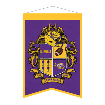 NCAA LSU Tigers Crest Banner Wall Decor | 15 x 22 in