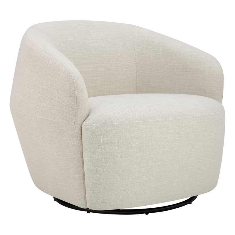 Ingetraut Upholstered Swivel Barrel Chair, Effie Linen