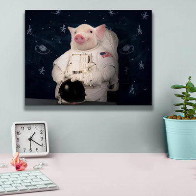  «Pig - Astronaut» par John Hovenstine, art mural sur toile, 16 po x 12 po