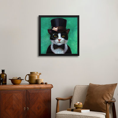 Tuxedo Cat Premium Framed Poster by Lucia Heffernan
