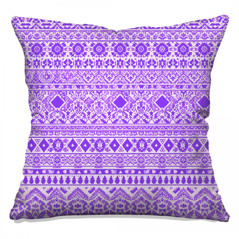 Coussins décoratifs mauves à motif ornemental, 16 x 16 pouces