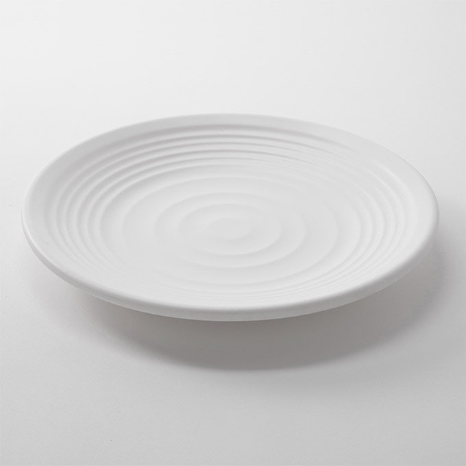 White Handcrafted Round Melamine Dinner Plate 11"