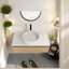 Meuble-lavabo mural peu encombrant avec lavabo en céramique, finition café clair