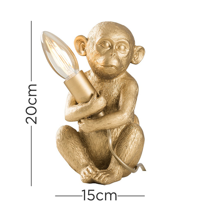 Droitwich Novelty Lamp, No Bulb, Gold