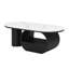 Table basse ovale de luxe, table basse avec tiroir de rangement, table centrale en métal pour le salon