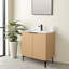Ensemble de meuble-lavabo sur pied 30 "en chêne noyer rétro