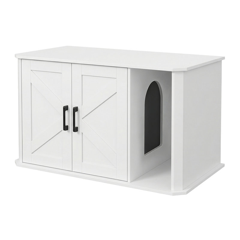 Metal Litter Box Enclosure, White