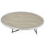 Table basse ovale en chêne gris patiné et noir