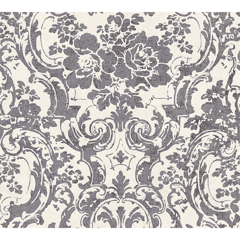 Lanning Floral Roll, Beige/Gray/Metallic