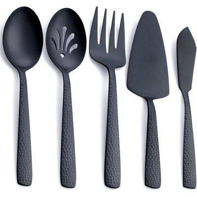 Matte Black Large Serving Utensil Set