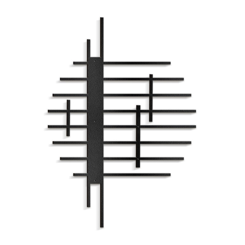 Wall Decor Metal, 18" H x 15" W x 0.05" D, Black