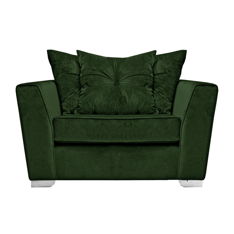 Quade 2 Seater Velvet Loveseat, Emerald Green