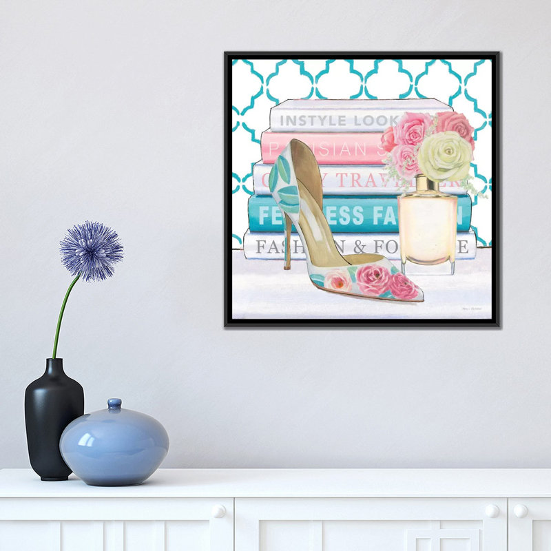 « audacieuse mode ii », reproduction sur toile, H 18 po x l 18 po x P 1,5 po, Toile avec cadre noir, Pas de tapis