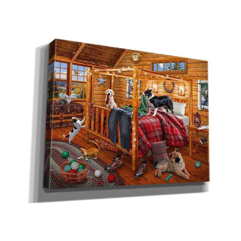 Red Barrel Studio® «Cabin Mischief» par Chris Dobrowolski, H 12 po x l 16 po x P 0,75 po
