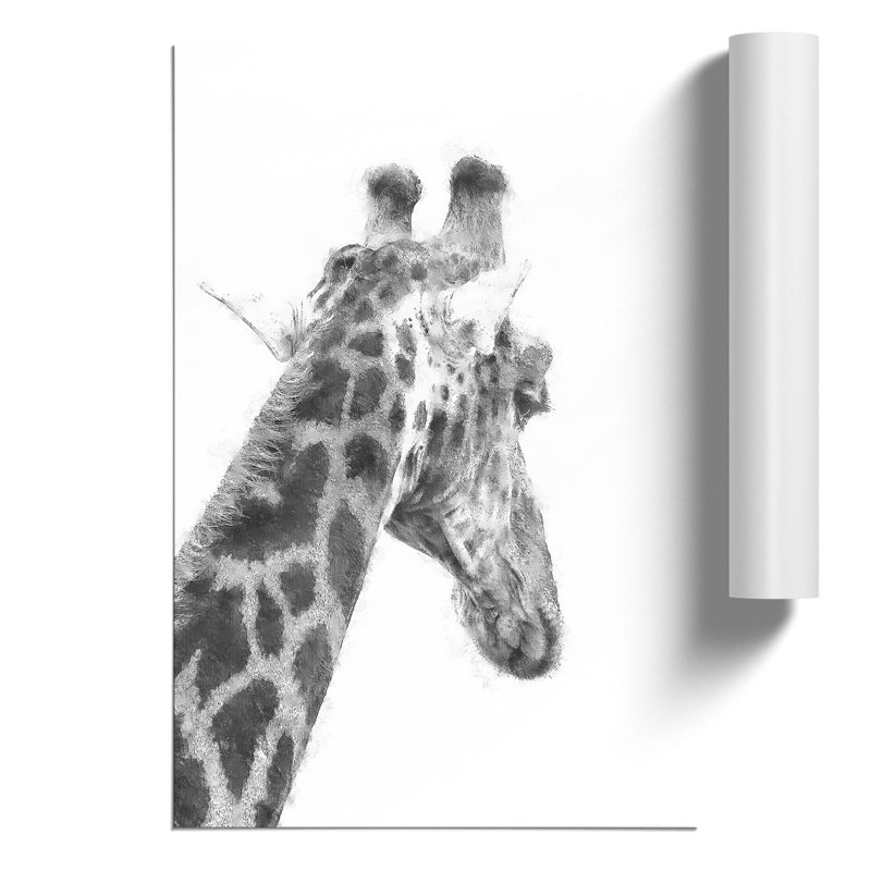 Giraffe Painting - Frameless Print, 59cm H x 42cm W x 0.1cm D