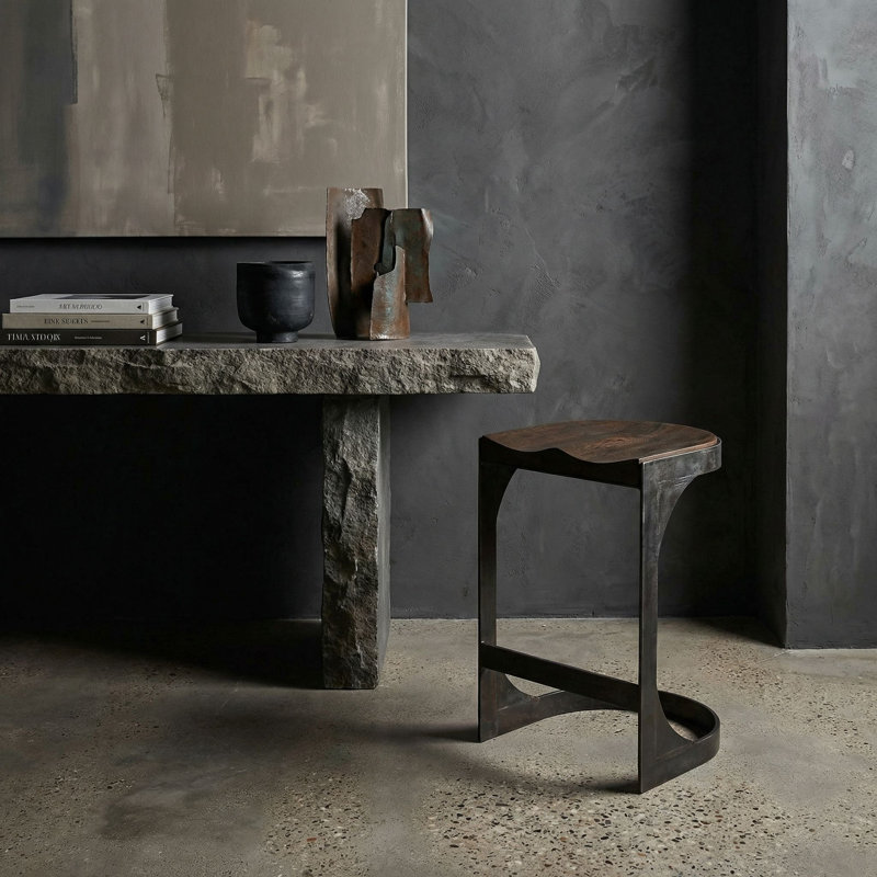 Baxter Stool with Metal Frame, Counter Stool (24" Seat Height)
