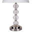 Lampe de table en métal de 28,5 po de hauteur avec finition en nickel satiné et orbe, abat-jour en lin