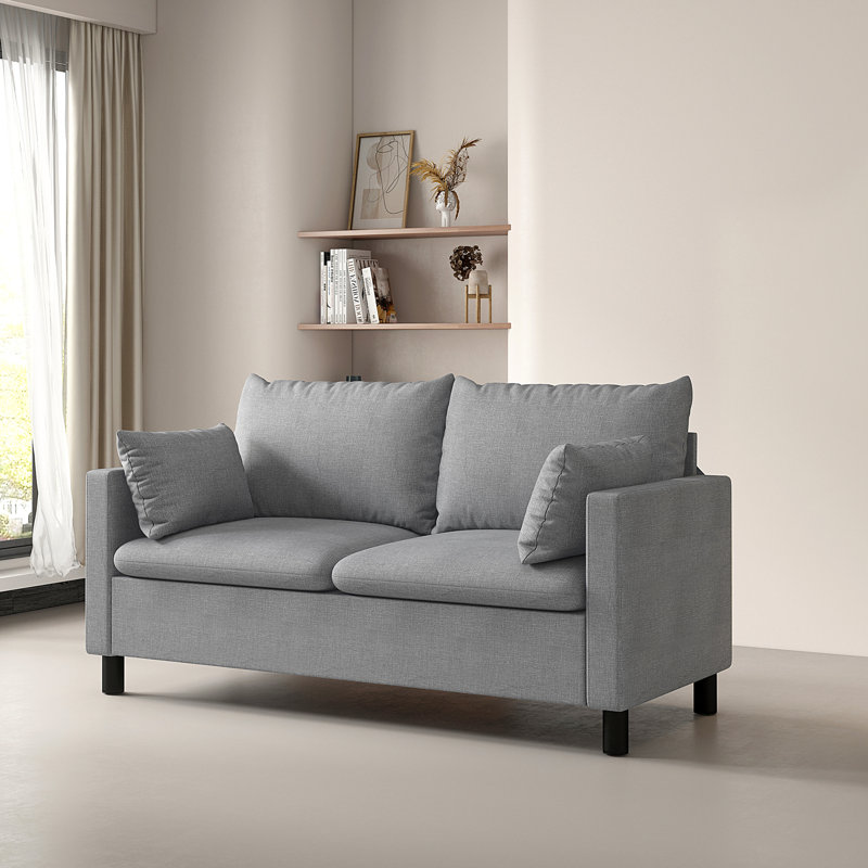 Nipun 3 Seater Linen Sofa, Grey