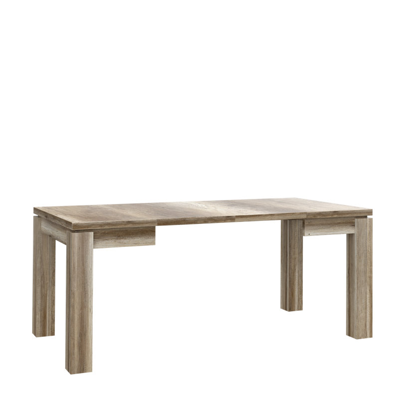 Table de salle à manger extensible Kerby, Chêne antique