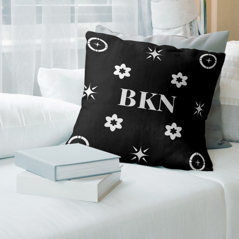 Coussin Khieu Basketball Lux, Brooklyn, 31 pouces x 15,5 pouces, Blanc | Noir |
