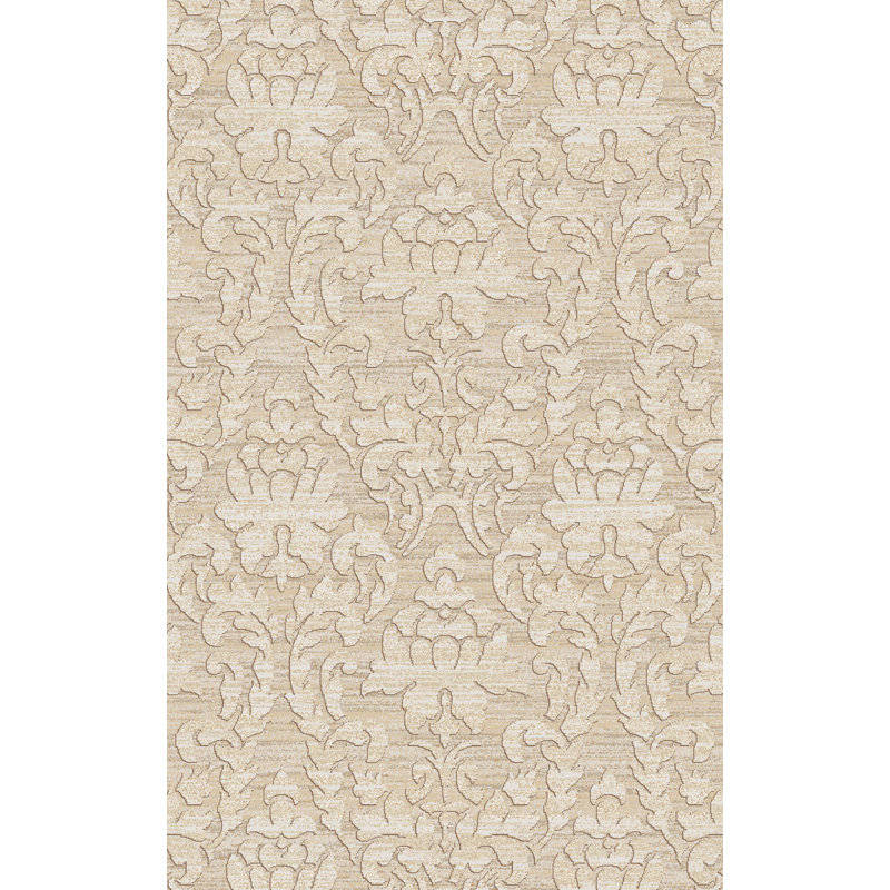 Limewood Damask Indoor Rug, Rectangle 5' x 8'