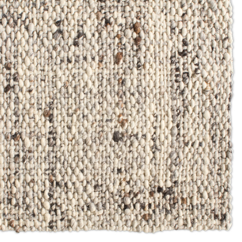 Coltrane Handmade Solid Gray/ Ivory Area Rug (5'X8'), Rectangle 5' x 8'