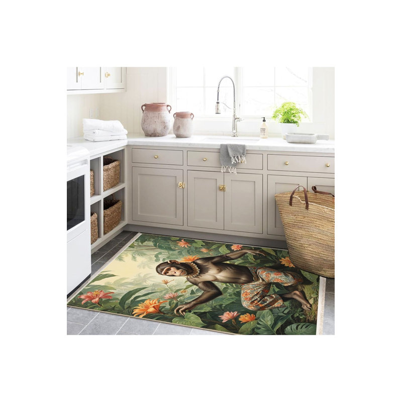 Tapis décoratif lavable à la machine, Rectangle 3 pi 3 po x 4 pi 11 po