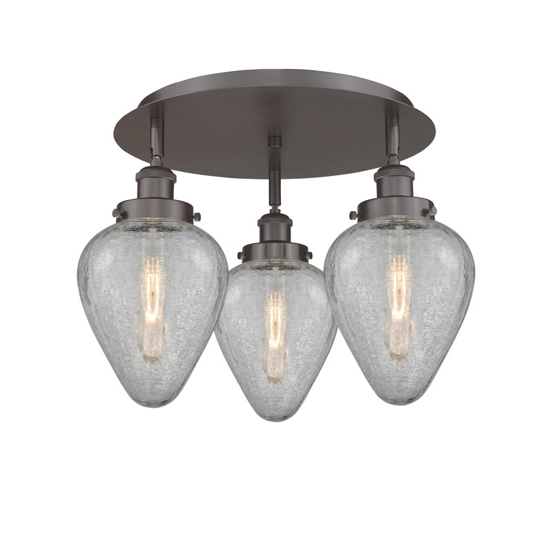 Ameet Glass Flush Mount, Oil Rubbed Bronze