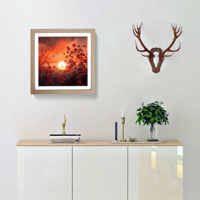 Japanese Sunset Floral - Framed Print