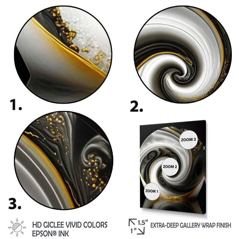 «Abstract Modern Swirl II», reproduction sur toile tendue de 3 pièces, H 28 po x l 36 po x P 1 po