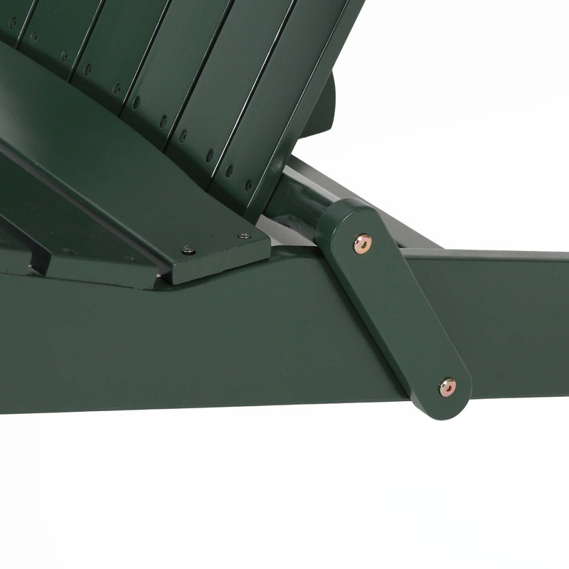 Chaise Adirondack pliante en bois massif Kalicki, Vert foncé