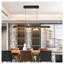 39-Inch Modern Walnut LED Linear Pendant Light - Adjustable Hanging Island Lighting for Dining Room & Kitchen