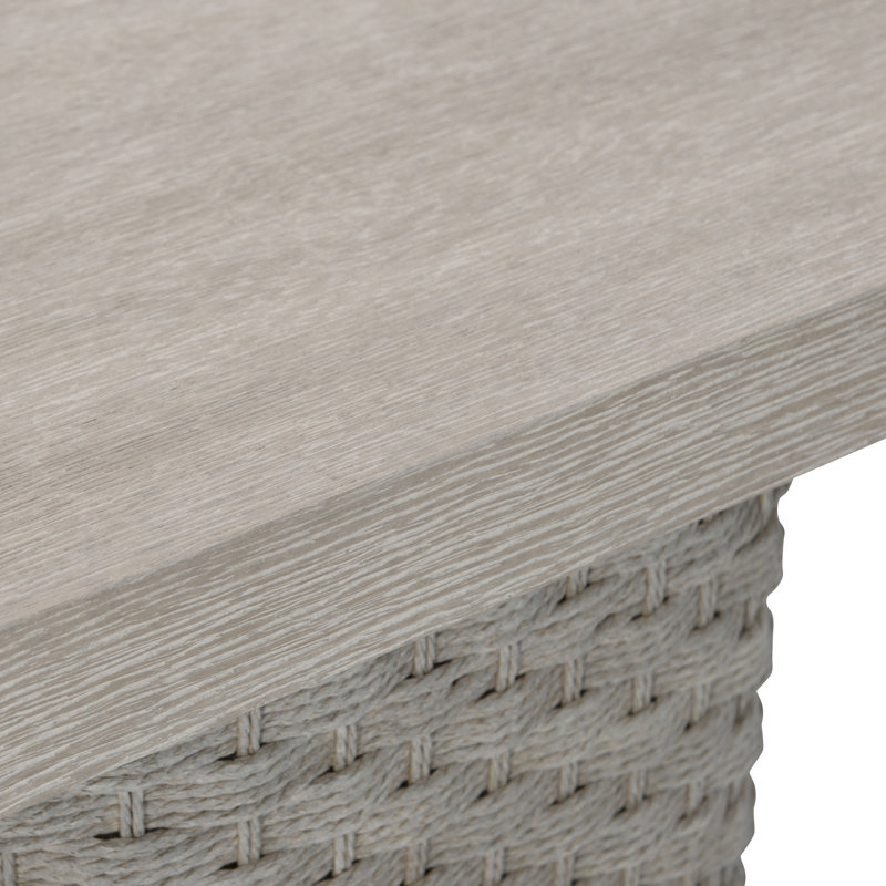 Acosta 58'' Beige and Gray Wood Stone Console Table