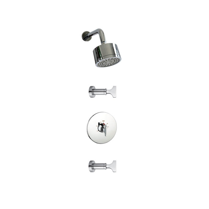 Spring Thermostatic Complete Shower System, Polished Chrome