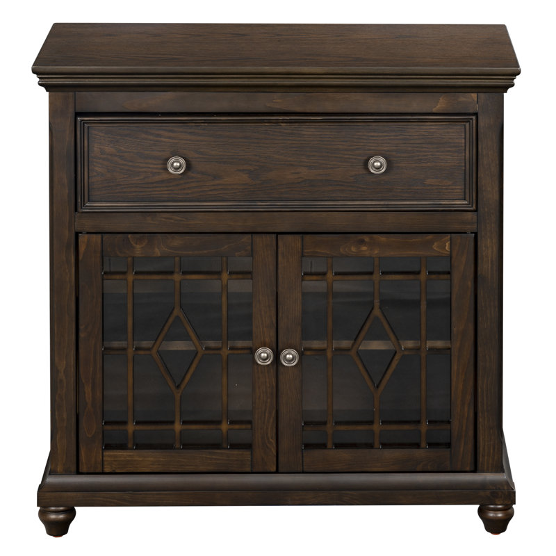 Ben 2 Door 1 Drawer Cabinet, Dark Walnut