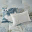 Édredon en coton bleu avec coussin décoratif - imprimé tropical pour une charmante chambre côtière, facile à nettoyer, 6 pièces surdimensionnées dans une chambre rafraîchissante