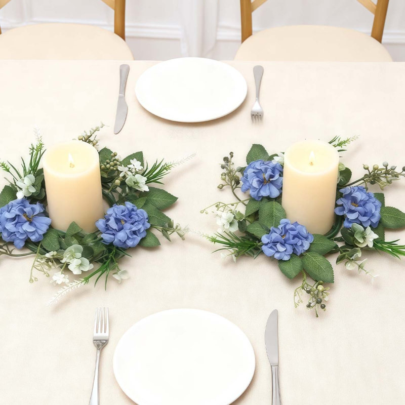 4 pièces d'anneaux de bougie réutilisables, décoration de bureau, dahlias artificiels, chandeliers, guirlandes, guirlandes artificielles pour décorations de table, accessoires de photographie de mariage