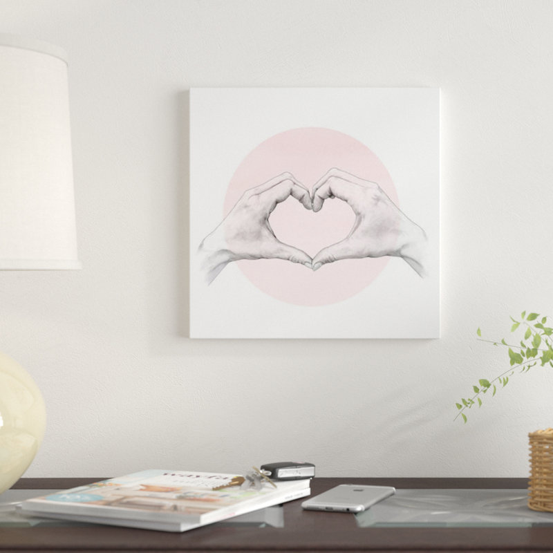 «Heart in Hands», impression sur toile, H 12 po x l 12 po x P 1,5 po, Toile tendue, Pas de tapis
