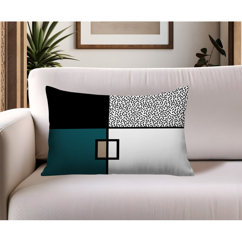 Coussin lombaire réversible intérieur / extérieur Looma, Rectangle H 14 po x l 20 po, Émeraude